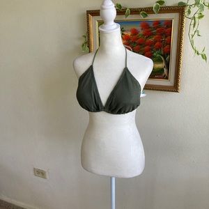 No Boundaries Olive Green Bikini Top Mesh